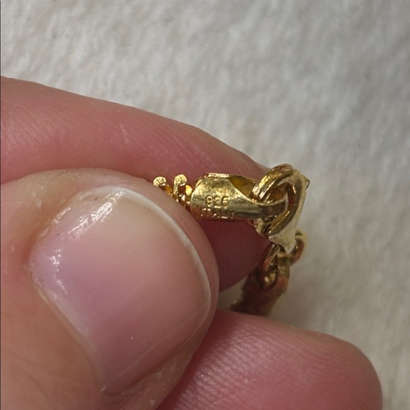 NEW Tri Color 18k Gold 925 Diamond Cut Margarita Sterling Silver Bracelet - Picture 3 of 5